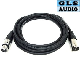 GLS Audio XLR Mic Patch Snake Cable Cord - 12ft Black - 10 Pack