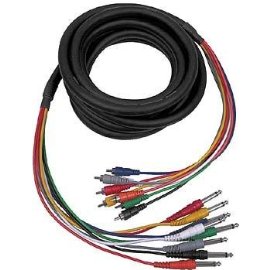 HOSA RCA - 1/4 PHONE, 5m (16.5 ft.) x 8 MULTI-TRACK SNAKE CABLES