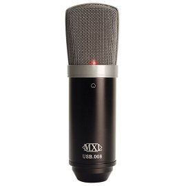 MXL USB.008 Large Gold Diaphragm Capsule USB Condenser Microphone with Desktop Stand, USB Cable, and Carrying Case
