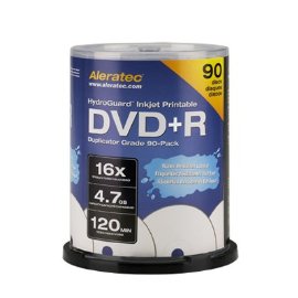 Aleratec 300117 16x Duplicator Grade HydroGuard Inkjet Printable DVD+R