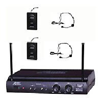 Audio 2000 Awm6032uf UHF Dual-channel Wireless Microphone Systems w/ Two Headset & Two Lavalier