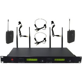 Hisonic 32-Channel UHF True Diversity Wireless Headset & Lapel Microphones, HSU232L