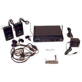 Hisonic Dual UHF Wireless Headset & Lapel Microphone System, HSU302L