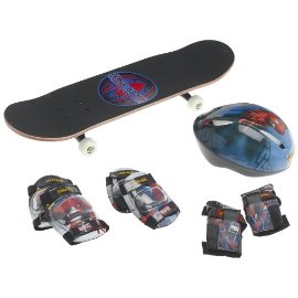 Spider-Man 28-Inch Skateboard, Helmet, and Protective Pad Combo Pack