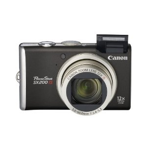 Canon PowerShot SX200IS 12MP w/ 12x Wide Angle Optical IS Zoom (color: Black)