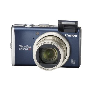 Canon PowerShot SX200IS 12MP Camera w/ 12x Wide Angle Optical IS Zoom (color: Blue)