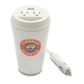 PowerLine 0900-66 200-Watt Coffee Cup Inverter with USB Charging Port and Two Outlets