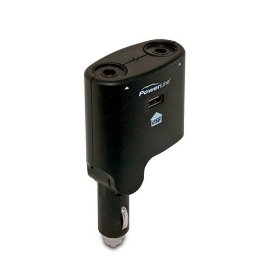 PowerLine 0900-79 12-Volt DC Dual Socket Splitter with USB Charging Port