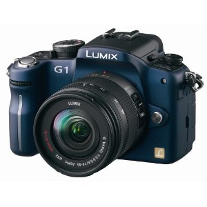 Panasonic Lumix DMC-G1 12.1MP Camera w/ G Vario 14-45 mm f/3.5-5.6 ASPH Mega OIS Lens DMC-G1 (Blue)