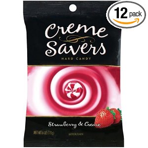 CrÃ¨me Savers Hard Candy Strawberry & CrÃ¨me, 6-Ounce Bags (Pack of 12)