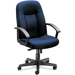 Basyx VL601VA90T VL601 Series Managerial Mid-Back Swivel/Tilt Chair, Navy Fabric/BLK Frame