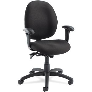 Global 31413BKPB09 Malaga Low-Back Multi-Tilter Swivel Chair, Acrylic/Polyester, Black
