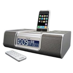 iHome iP9 Clock Radio for iPod, iPhone (iP9SR, Silver)
