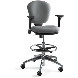 Safco 3442GR Metro Extended Height Swivel/Tilt Chair, 22-33in Seat Height, Gray/Fabric