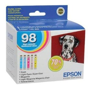 Epson T098920 98 High Capacity Color Ink Multi-Pack for Epson Artisan 700, 710, 800, and 810 (Pack of 5)