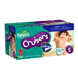 Pampers Cruisers Dry Max Diapers, Economy Plus, Size 5 (27+ Lbs), 124 Diapers