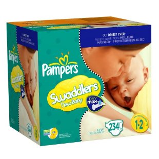 Pampers Swaddlers New Baby Diapers with Dry Max, Size 1-2 (234-Diapers)