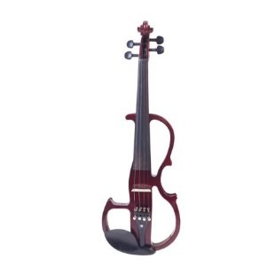 Cecilio CEVN-2NA Full Size Electric Silent Violin w/ Solidwood Ebony Fitted in Red Mahogany Metallic