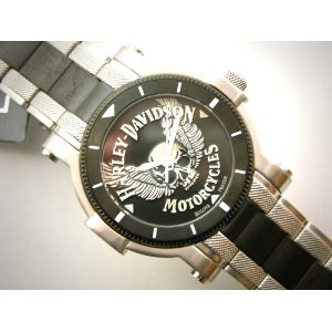 Bulova 78A109 Harley-Davidson Skull Medallion Black Dial Men's Watch