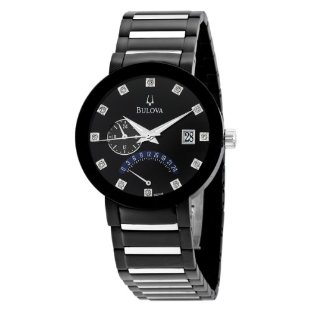 Bulova 98D109 Diamond Accented Black Dial Men's Watch