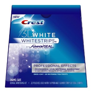 Crest 3D White Whitestrips Professional Effects Kit with Advanced Seal (Box of 20 pouches of upper and lower strips, 40 strips total)
