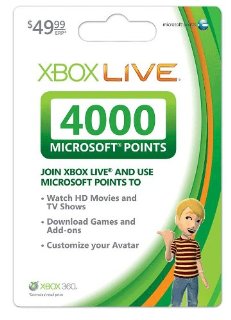 Xbox 360 Live 4000 Points Card