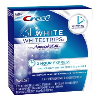 Crest 3D White 2 Hour Express Whitestrips  with Advanced Seal (4-Treatments, 8 Strips Total)