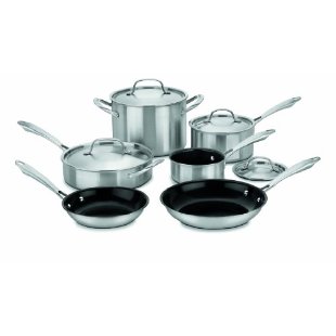Cuisinart GGT-10 GreenGourmet Tri-Ply Stainless 10-Piece Cookware Set