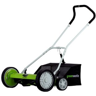 Greenworks 18 Push Reel Lawn Mower with Collection Bag (25062)