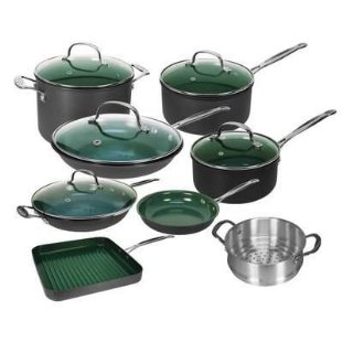 OrGreenic Complete Gourmet 16 Piece Ceramic Cookware Collection