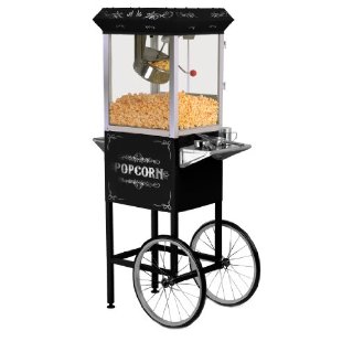 Great Northern Popcorn Black Foundation 8oz Popcorn Machine with Cart