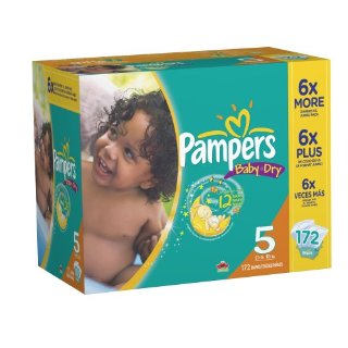 Pampers Baby-Dry Diapers (Size 5, Economy Pack Plus of 172 Diapers)