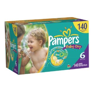 Pampers Baby-Dry Diapers (Size 6, Economy Pack Plus of 140 Diapers)