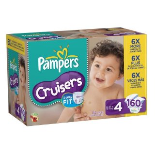 Pampers Cruisers Diapers (Size 4, Economy Pack Plus of 160 Diapers)
