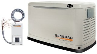 Generac Guardian Series 5871 10KW Liquid Propane/Natural Gas Standby Generator with Transfer Switch (CARB Compliant)