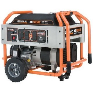 Generac XG7000E 7000 Watt Gas Powered Portable Generator with Wheel Kit And Electric Start