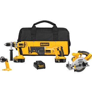 DeWalt DCK440X 18v XRP Cordless 4-Tool Combo Kit (with Hammerdrill, Reciprocating and Circular Saws, and Light)