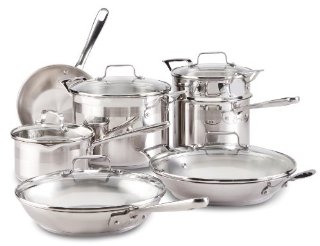 Emeril by All-Clad E884SC74 Chef's Stainless Steel 12-Piece Cookware Set, Silver