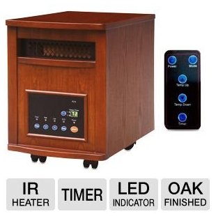 Lifesmart Power Plus 1500w Infrared Quartz Heater for 1800 sq. ft. with Remote (LS-PP1800-6WCH)