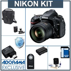 Nikon D600 Digital SLR Camera Kit with 24-85mm f/3.5-4.5G ED AF-S VR Lens, Extended Protection Plan, 32GB Class 10 SDHC Card, Camera Case, Spare Battery, External Battery Charger, Remote Trigger, WiFi Mobile Adapter, Cleaning Kit