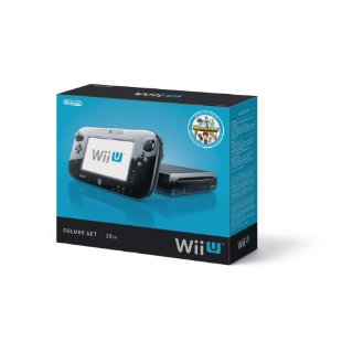 Nintendo Wii U 32GB Black System Deluxe Set with Controller, Stand, Land Game