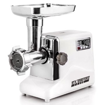 STX TurboForce 3000 Electric 3-Speed Meat Grinder with 3 Cutting Blades, 3 Grinding Plates, Kubbe Attachment and Sausage Stuffing Tubes (TX-3000-TF)