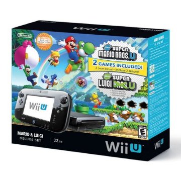 Nintendo Wii U Deluxe Set with Mario & Luigi (includes New Super Mario Bros U and New Super Luigi U)
