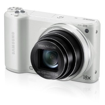 Samsung WB250F 14.2MP CMOS Smart WiFi Digital Camera with 18x Zoom, 1080p HD Video (White)