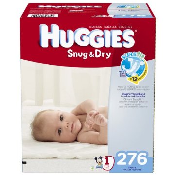 Huggies Snug and Dry Diapers Economy Plus Pack (Size 1, Pack of 276)