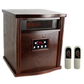 LifeSmart LS1000HH13 PowerPlus 1800 Sq Ft 1500W Infrared Quartz Electric Portable Heater (Dark Oak)