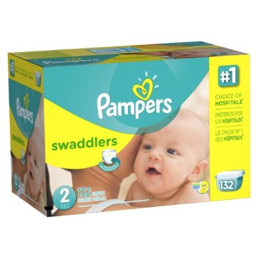 Pampers Swaddlers Diapers Economy Pack Plus (Size 2,  12-18lbs, Pack of 132)