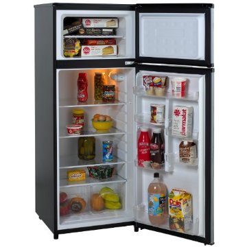 Avanti RA7316PST 2-Door 7.4 cu. ft. Apartment Size Refrigerator, Black with Platinum Finish