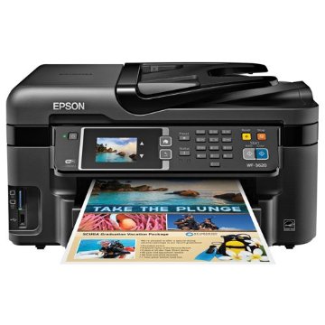 Epson WorkForce WF-3620 Wireless and WiFi Direct All-in-One Color Inkjet Printer, Copier, Scanner, 2-Sided Auto Duplex, ADF, Fax
