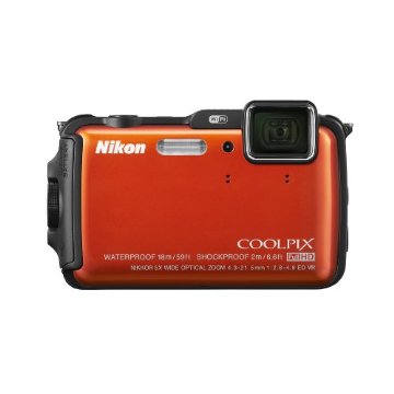 Nikon Coolpix AW120 16.1MP Waterproof Digital Camera with Wi-Fi, GPS and 1080p Video (Orange)